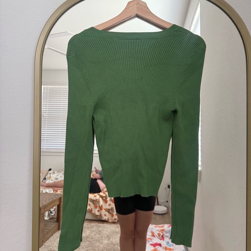 Abercrombie & Fitch Olive Ribbed Knit Top - Picture 5 of 5
